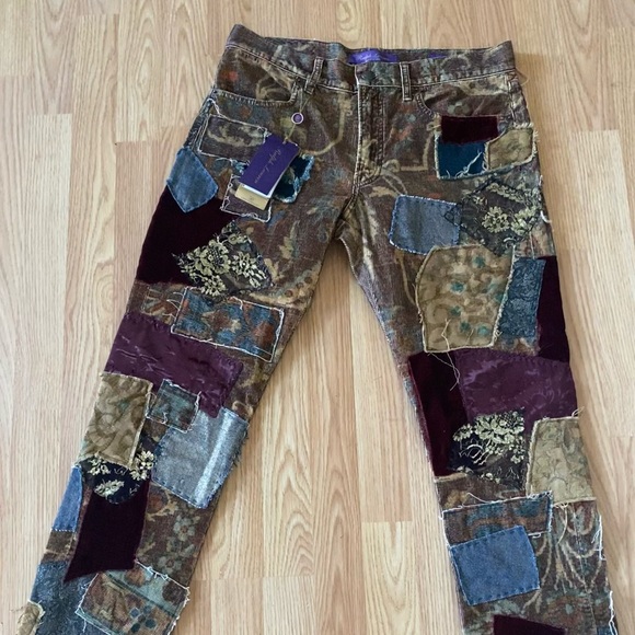 Ralph Lauren 50th Anniversary Kinsey Patchwork Cigarette-leg Jeans. - Picture 2 of 7